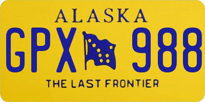 AK license plate GPX988