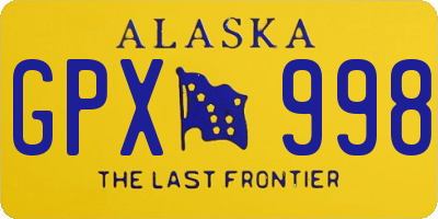 AK license plate GPX998