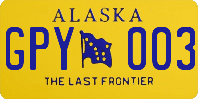 AK license plate GPY003