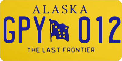 AK license plate GPY012