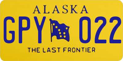 AK license plate GPY022
