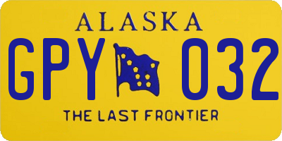 AK license plate GPY032