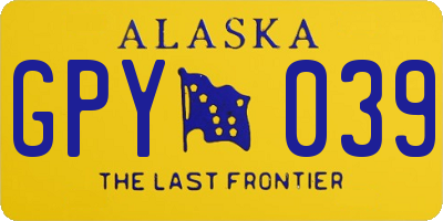 AK license plate GPY039