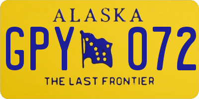 AK license plate GPY072