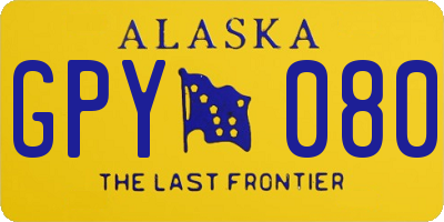 AK license plate GPY080