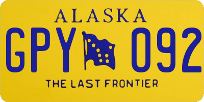 AK license plate GPY092