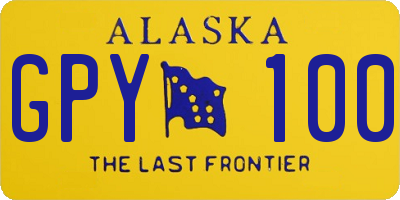AK license plate GPY100