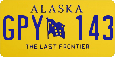 AK license plate GPY143