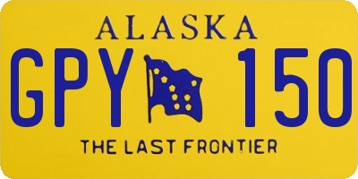 AK license plate GPY150