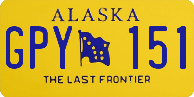 AK license plate GPY151
