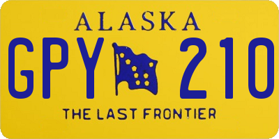 AK license plate GPY210
