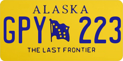 AK license plate GPY223