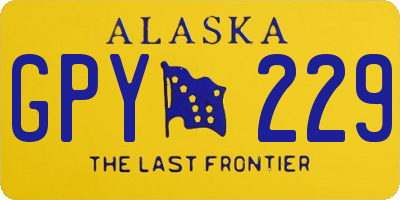 AK license plate GPY229