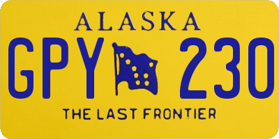 AK license plate GPY230