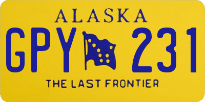 AK license plate GPY231