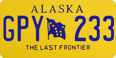 AK license plate GPY233