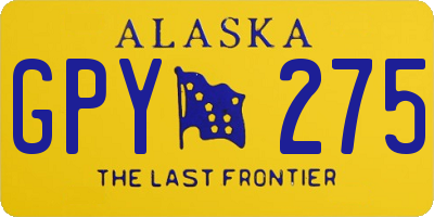 AK license plate GPY275