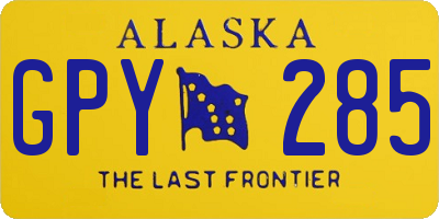 AK license plate GPY285