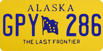 AK license plate GPY286