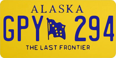 AK license plate GPY294