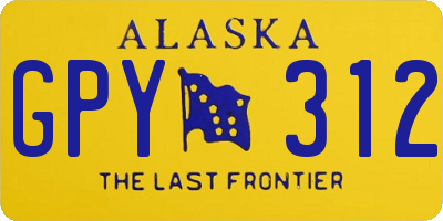 AK license plate GPY312