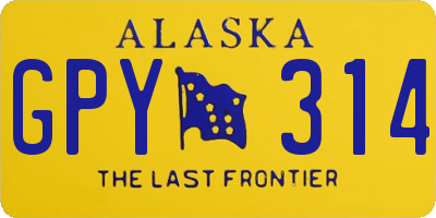 AK license plate GPY314