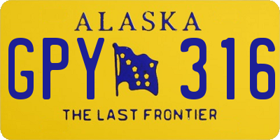 AK license plate GPY316