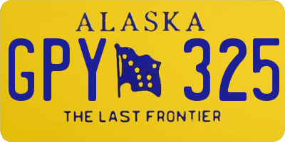 AK license plate GPY325