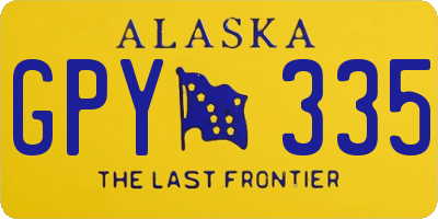 AK license plate GPY335