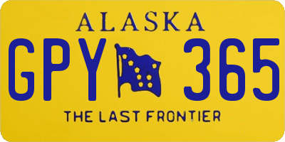 AK license plate GPY365