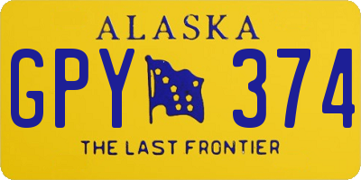 AK license plate GPY374