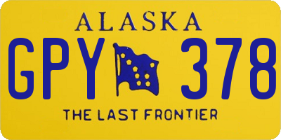 AK license plate GPY378