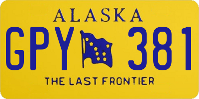 AK license plate GPY381