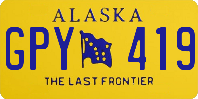 AK license plate GPY419