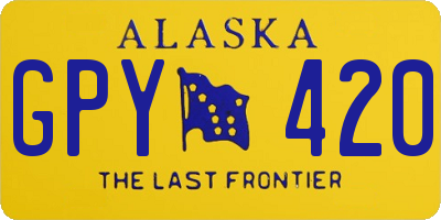 AK license plate GPY420