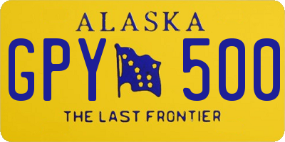 AK license plate GPY500
