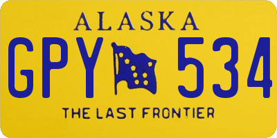AK license plate GPY534