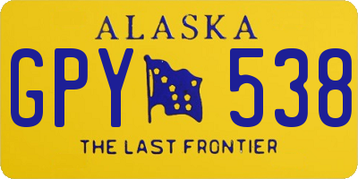 AK license plate GPY538