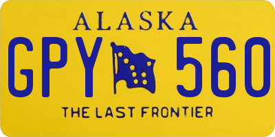 AK license plate GPY560