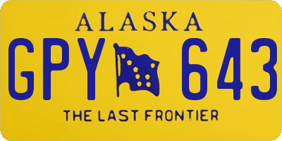 AK license plate GPY643