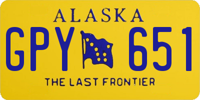 AK license plate GPY651