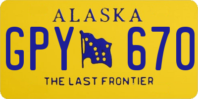 AK license plate GPY670