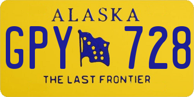 AK license plate GPY728