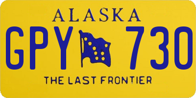 AK license plate GPY730