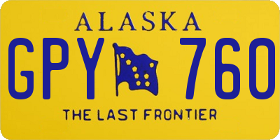 AK license plate GPY760