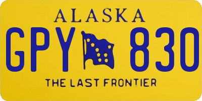AK license plate GPY830