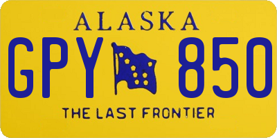 AK license plate GPY850