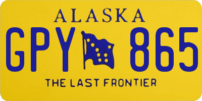 AK license plate GPY865