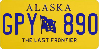 AK license plate GPY890