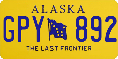 AK license plate GPY892